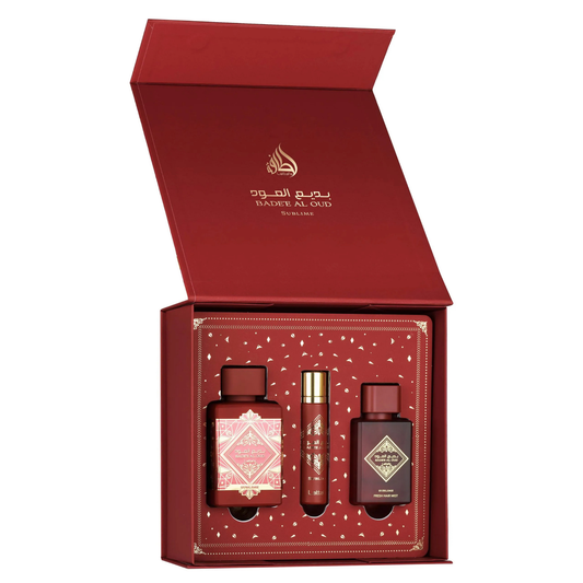 Badee Al Oud Sublime by Lattafa Perfume Gift Set | Eau De Parfum 100ml + 12ml Travel Spray