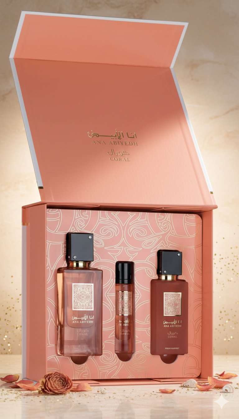 Ana Abiyedh Coral Eau De Parfum Natural Spray 60ml + 12ml | Long-Lasting Arabic Fragrance