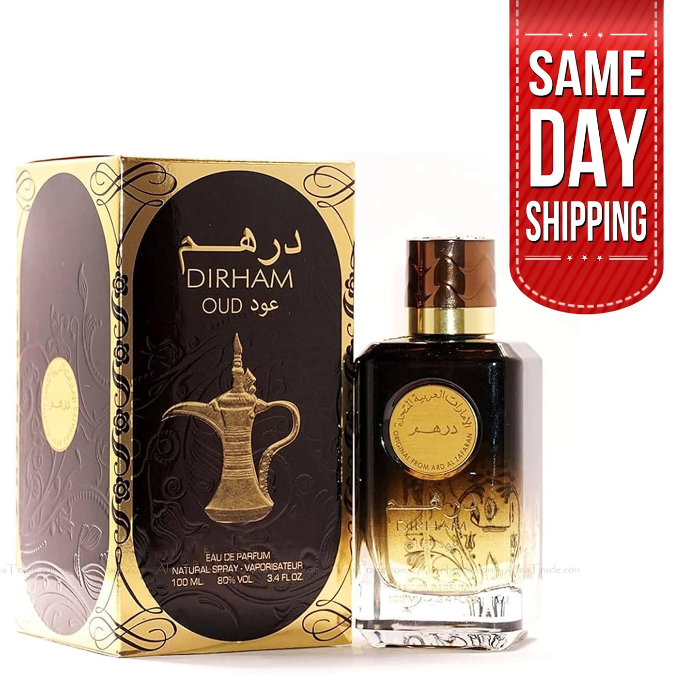 Dirham Oud Eau de Parfum 100ml by Ard Al Zaafaran | Long Lasting Unisex Arabian Perfume
