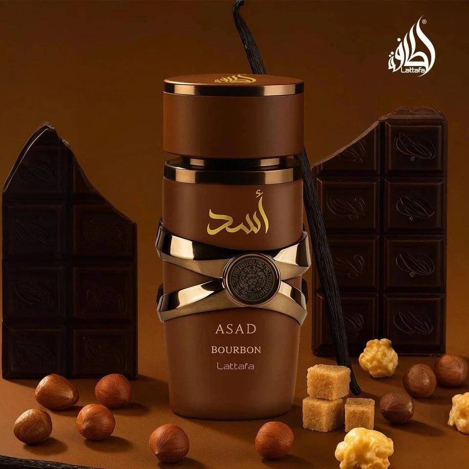 Asad Bourbon Eau De Parfum 100ml by Lattafa | Rich Vanilla & Spicy Arabic Perfume