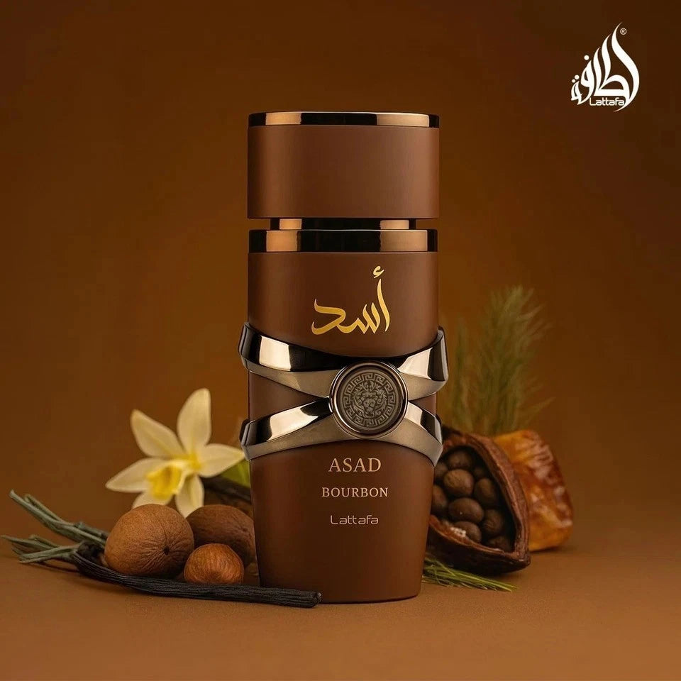 Asad Bourbon Eau De Parfum 100ml by Lattafa | Rich Vanilla & Spicy Arabic Perfume