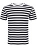 Men Women's Striped Cotton T-Shirt Adult Unisex Crew Neck Casual Stripe Top