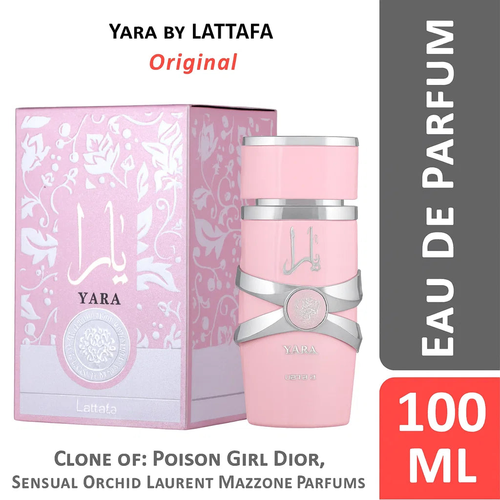 Yara Pink Eau De Parfum 100ml – Long-Lasting Women's Perfume by Lattafa | Sweet, Floral & Musky Scent