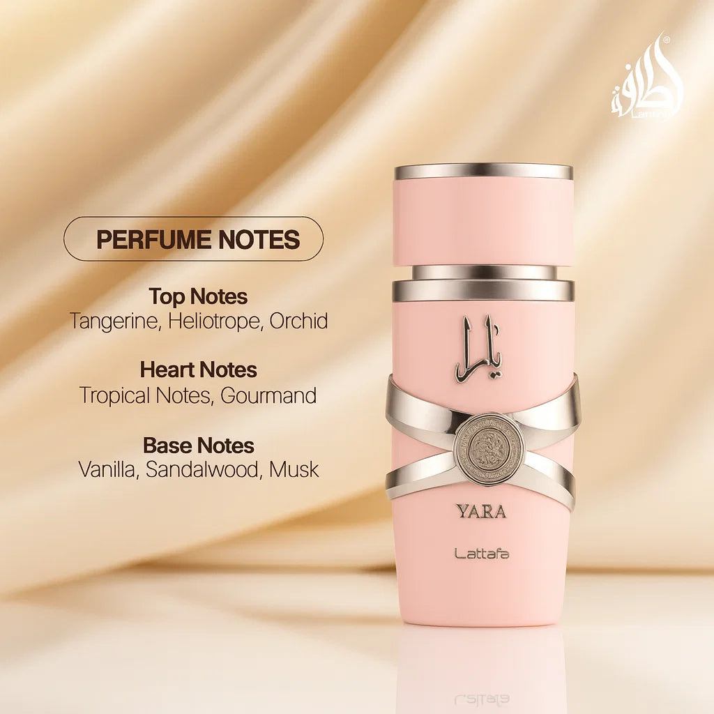 Yara Pink Eau De Parfum 100ml – Long-Lasting Women's Perfume by Lattafa | Sweet, Floral & Musky Scent